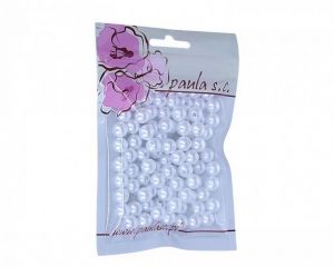 Korálky 10mm bílé plastové 50 g