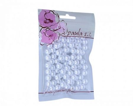 Korálky 10mm bílé plastové 50 g