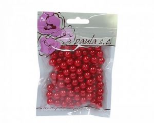 Korálky 10mm červené perleťové plastové 50 g
