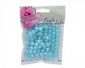 Korálky 10mm modré perleťové plastové 50 g