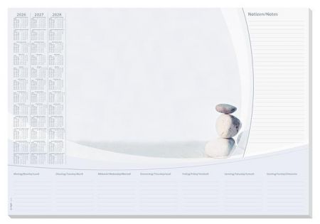 Podložka na stůl "Harmony", 595 x 410 mm, 3 roční a týdenní kalendář, SIGEL H6370