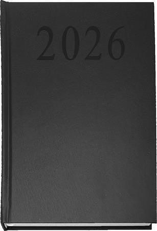 Diář, černá, A5, denní, 2026, tvrdé desky, SAKOTA EAC2620