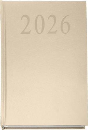 Diář, béžová, A5, denní, 2026, tvrdé desky, SAKOTA EAB1683