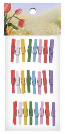 Kolíček dřevo 2,5cm mix barev 24ks