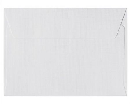 Ozdobné obálky Holland - C6, 120 g/m2, struktura látky, bílé, 10 ks