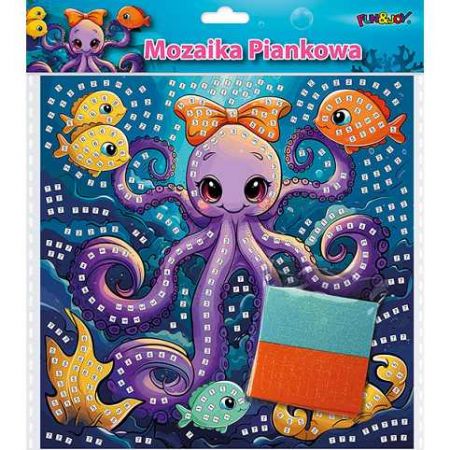 Pěnová mozaika třpytivá samolepicí – Chobotnice 27x29 (27 × 29 cm)