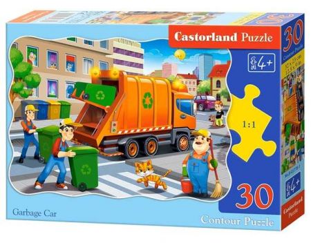 Castorland  Puzzle 30 dílků  – Popelářské auto