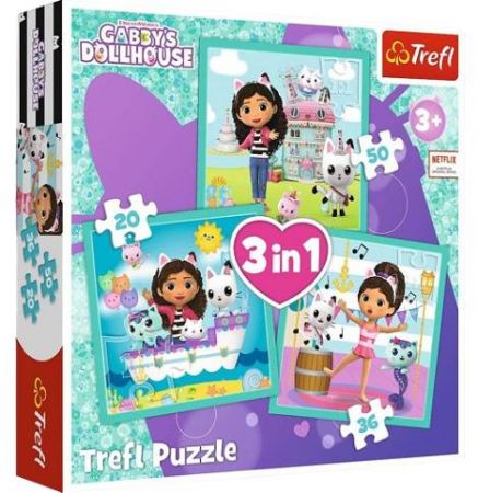 TREFL Puzzle 3v1 Gabbyiny aktivity/Gabby&sbquo;s Dollhouse 