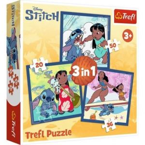 TREFL Puzzle 3v1 Lilo&Stitch - Čas se Stitchem