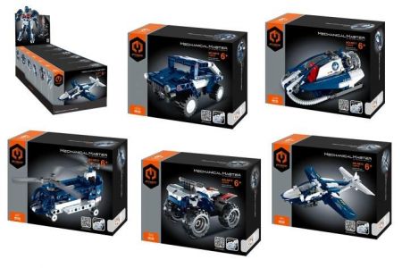 Stavebnice iM.MASTER policejní zásahová vozidla plast 6 druhů v krabici 20x15cm