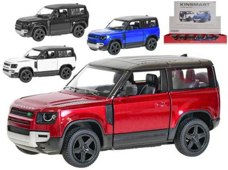 Kinsmart Auto Land Rover Defender 90 12,5cm 1:36 kov na zpětný chod 4barvy