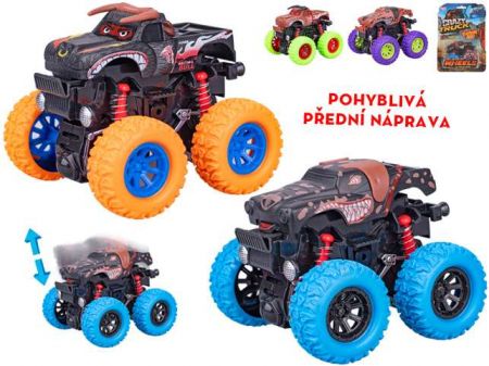 Crazy Truck monster truck 9cm na setrvačník velká kola 4barvy na kartě
