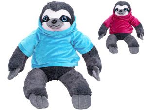 Lenochod plyšový 30cm sedící s mikinou 2barvy 0m+