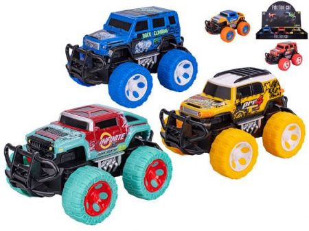 Auto terénní 14cm na setrvačník 3druhy 2barvy
