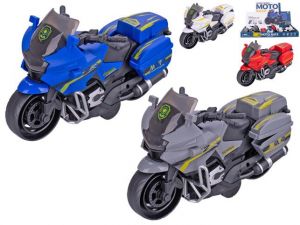 Motorka policejní 14cm na setrvačník 4barvy