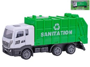 Vozidlo popelářské 12cm kov zpětný chod v krabičce