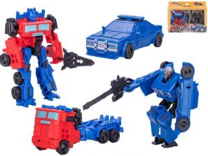 Auto/robot 13cm 2ks se zbraní 2barvy v krabičce