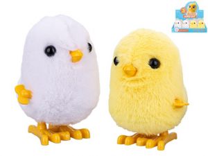 Kuřátko plyšové 9cm po natažení skákající 2barvy