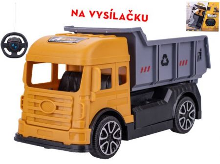 R/C auto sklápěčka 17,5cm 27MHz jednoduchá funkce na baterie v krabičce