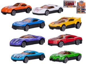 Auto závodní 7cm kov volný chod 8druhů v krabičce