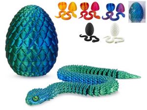 Vejce 8,5cm s hadem 30cm 6barev v krabičce