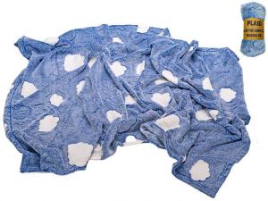 Deka 100x150cm modrá s obláčky svítící ve tmě v sáčku