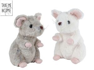 Take Me Home myš plyšová 19cm sedící 2barvy 0m+