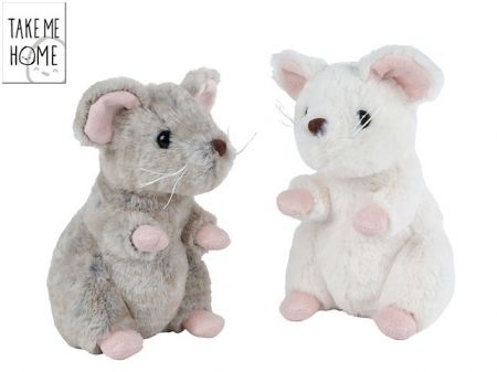Take Me Home myš plyšová 19cm sedící 2barvy 0m+
