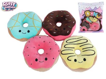 Fluffy Menu koblihy plyšové 4ks v plyšové tašce 0m+