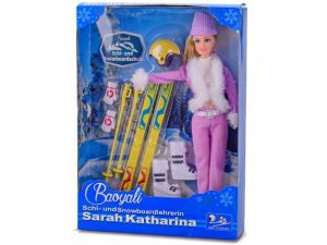 Panenka lyžařka 29cm s doplňky 2barvy v krabičce