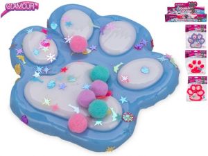 Glamour mega kočičí tlapka strečová 12,5cm s flitry 4barvy v sáčku