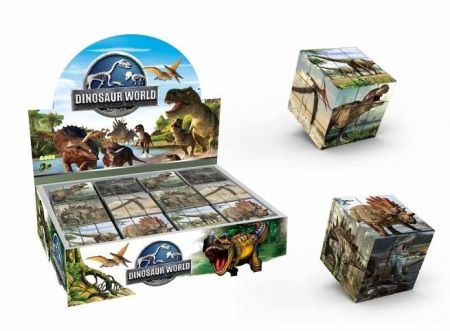 Kostka hlavolam dinosaurus 3x3x3 plast ve fólii 6x6x6cm