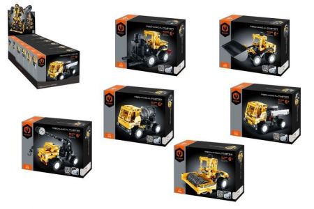 Stavebnice iM.MASTER stavební stroj plast 6 druhů v krabici 20x15cm