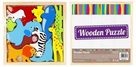 Dřevěná skládačka puzzle Divoká zvířata