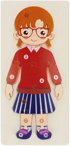 Dřevěná skládačka – Holčička 10 dílů 15x32cm