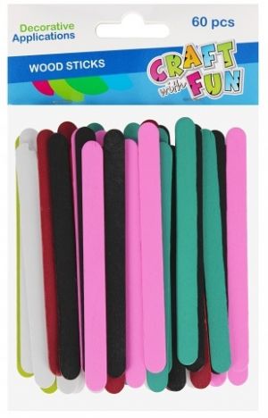 Dřevěné šplachtle barevné 114mm  60Sks