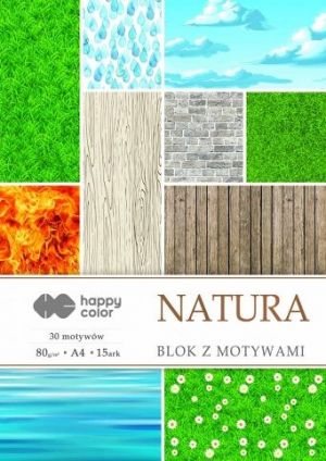 BLOK kreativních papírů  A4/15K NATURA 30 motivů 80g