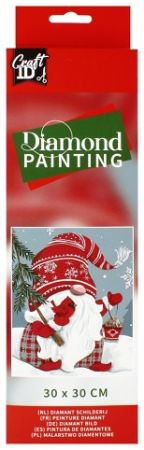 Vánoční diamantová mozaika – skřítek 30×30 cm