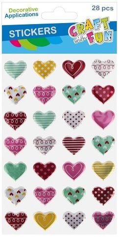 Samolepky metalická srdce