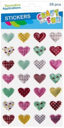 Samolepky metalická srdce