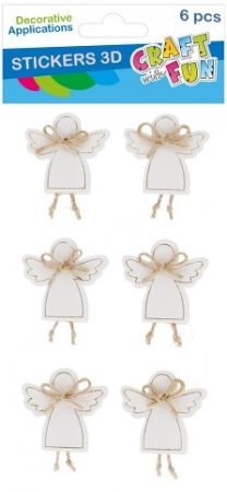 Samolepky Vánoční andílci 3D 6Szt