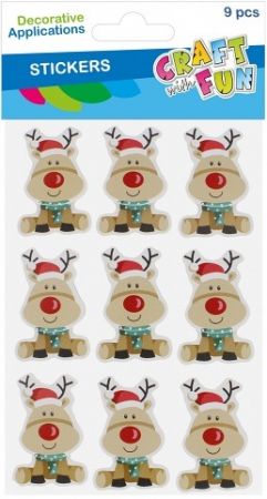 Samolepky Vánoční sob 3D