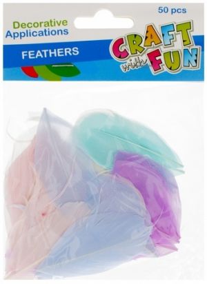 Dekorativní peříčka 45 cm pastel (50 ks)
