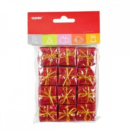 Vánoční ozdoby Dárky červené (12 ks)