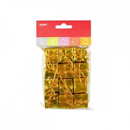 Vánoční ozdoby Dárky zlaté (12 ks)