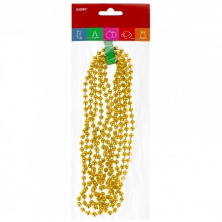 Vánoční řetěz perličky zlaté 6 mm × 270 cm