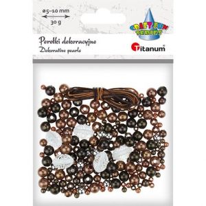 Ozdoba perličky hnědé 30G