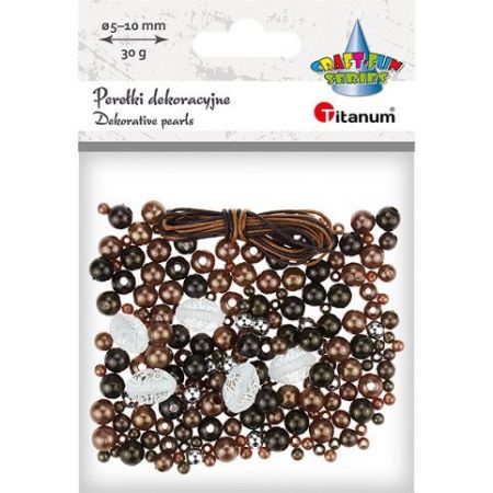 Ozdoba perličky hnědé 30G