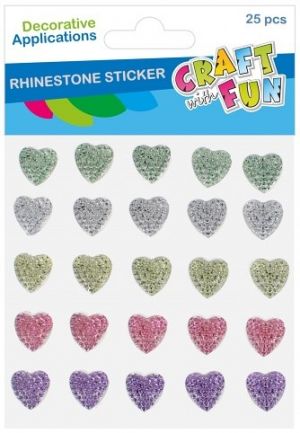 DEKORATIVNÍ OZDOBA SAMOLEPÍCÍ KRYSTALY SRDCE 25 KS
