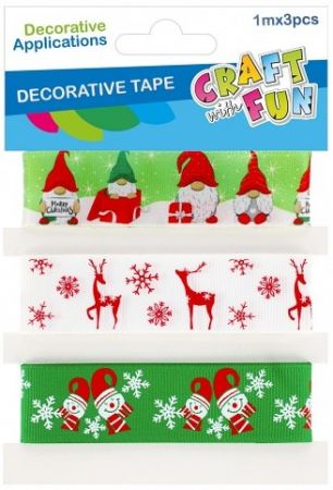 Ozdoba Vánoční páska mix 3ks